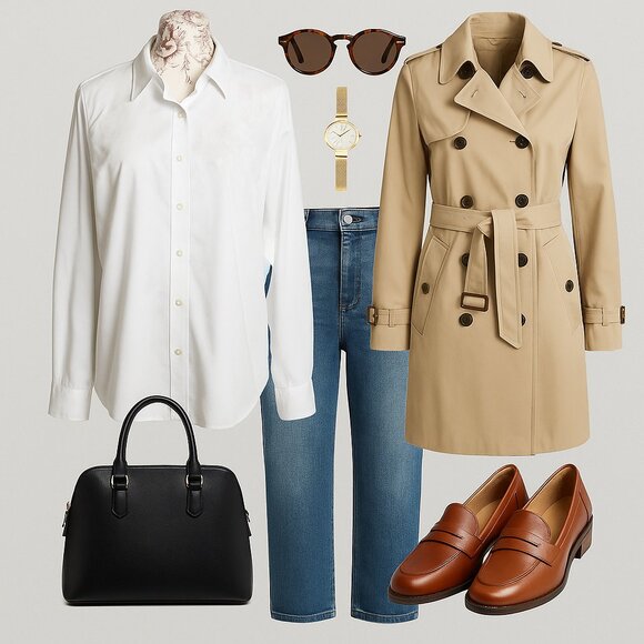 Lands’ End Outfitters White Button Down Shirt 18W Minimalist Classic Vintage Ins - Picture 2 of 12